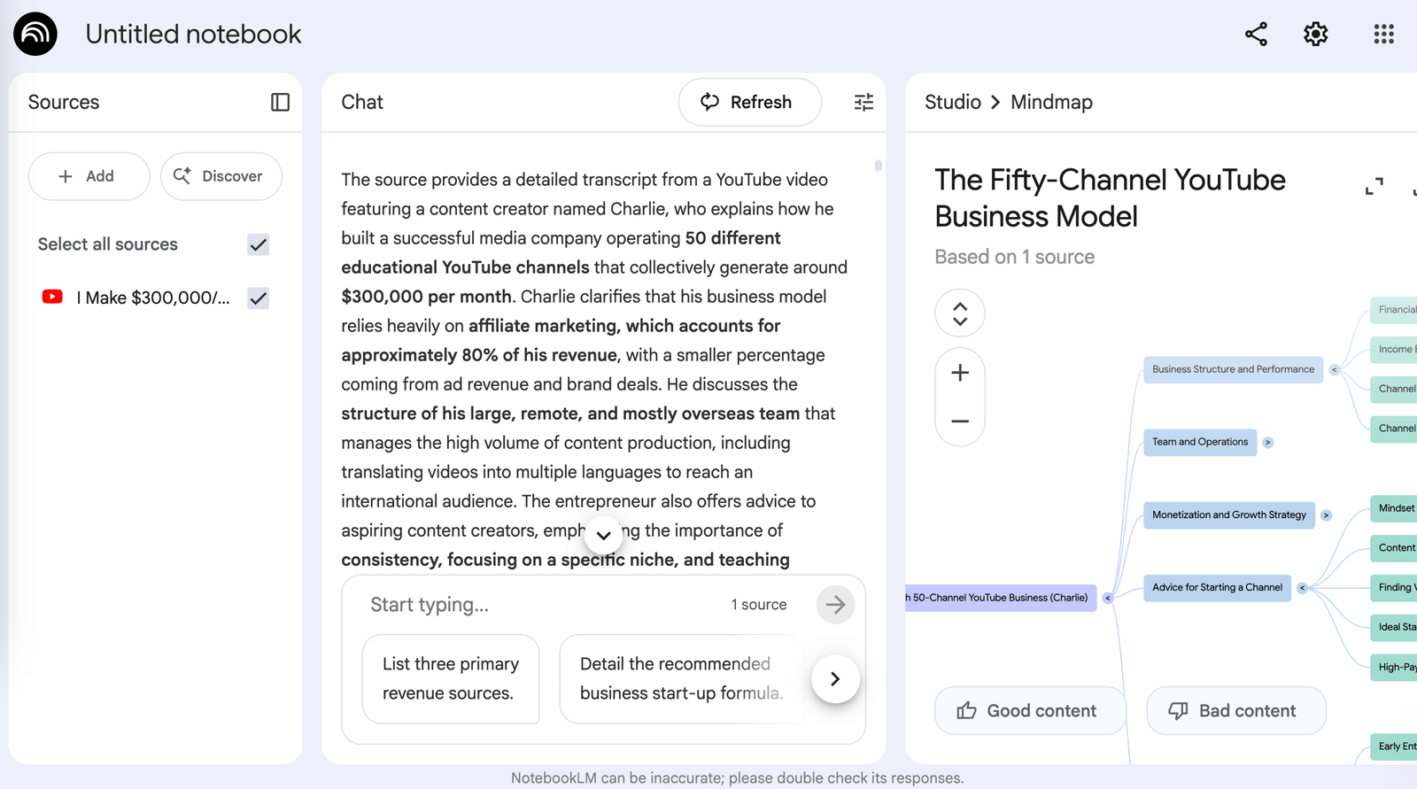 NotebookLM video summarize