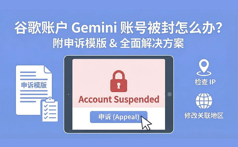 谷歌账户gemini 账号被封怎么办？（附申诉模版）